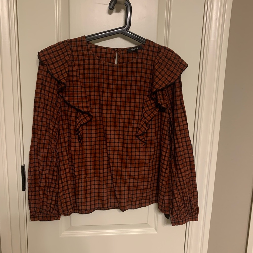 Plaid ruffle top